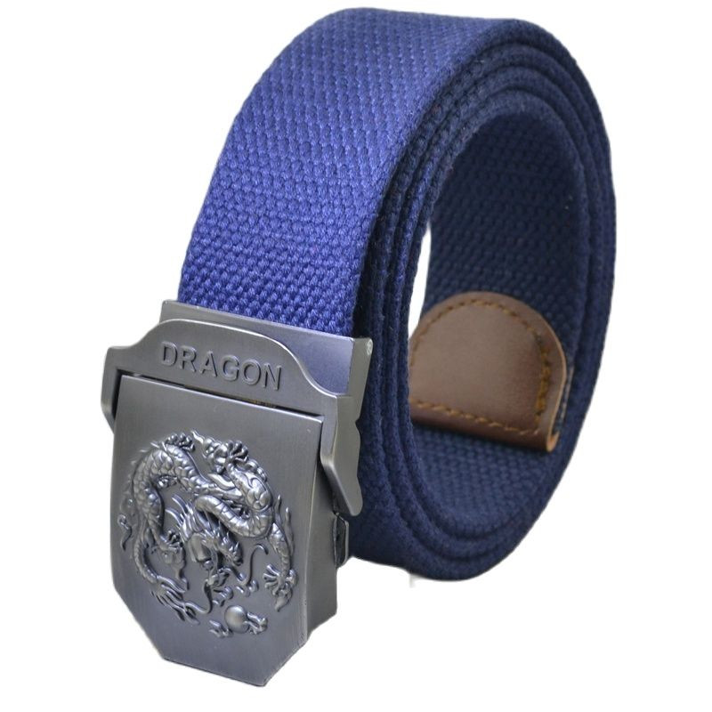 Platneni pojasevi s kopčom u obliku orijentalnog zmaja za muškarce, vojnička širina tijela 3,8 cm, udobni prozračni dodaci, modna muška traka oko struka