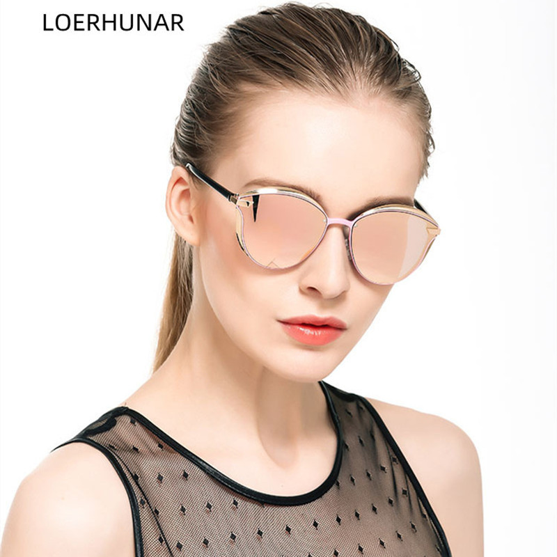 LOERHUNAR Nove modne sunčane naočale, metalne polarizirane visoke rezolucije, otporne na UV zračenje, mačje oko, retro ženske polarizirane sunčane naočale