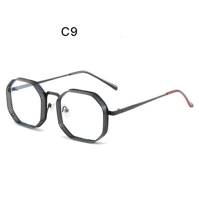 Divat Retro Steampunk napszemüvegek Férfi fém üreges sokszögű nagy keretű, fejlett női UV és sugárzás elleni napszemüvegek