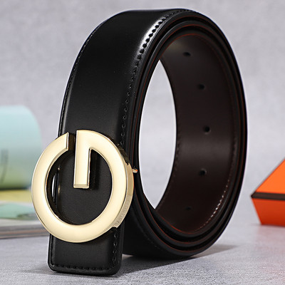 Vyriški diržai Laisvalaikis Natūralios odos diržas Madingo lydinio Smooth G sagtis Diržas Dizaineriniai diržai Vyriški Aukštos kokybės vyriški Prabangi Juosmuo