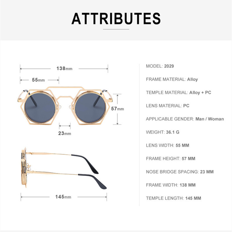 Nove euro-američke punk naočale, sunčane naočale s malim okvirom, okruglim okvirom, vanjske sunčane naočale protiv ultraljubičastog zračenja i zračenja