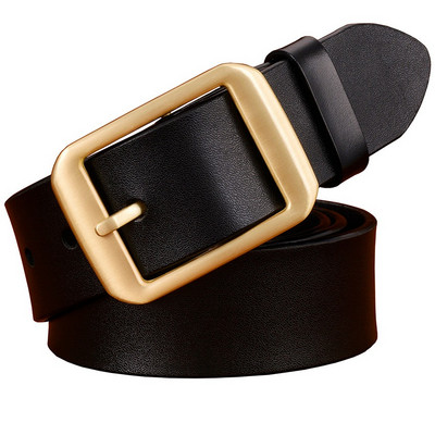 Modni remeni od prave kože za muškarce Bakrena legura Muški kaiš s kopčom Kvalitetan remen od goveđe kože drugi sloj muški Smeđi