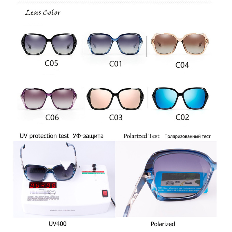 Dizajn luksuznog brenda Vintage polarizirane sunčane naočale Ženske ženske prevelike četvrtaste sunčane naočale Ženske naočale Oculos UV400 sjenila