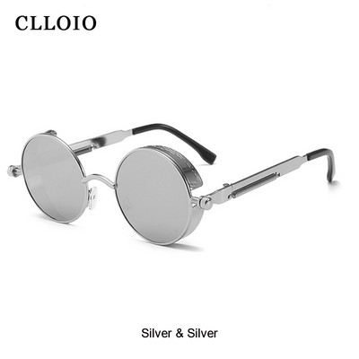 CLLOIO Classic Gothic Steampunk Γυαλιά ηλίου Ανδρικά Γυναικεία Μόδα Στρογγυλά Γυαλιά Vintage Γυαλιά Ηλίου Υψηλής Ποιότητας Μεταλλικός Σκελετός UV400