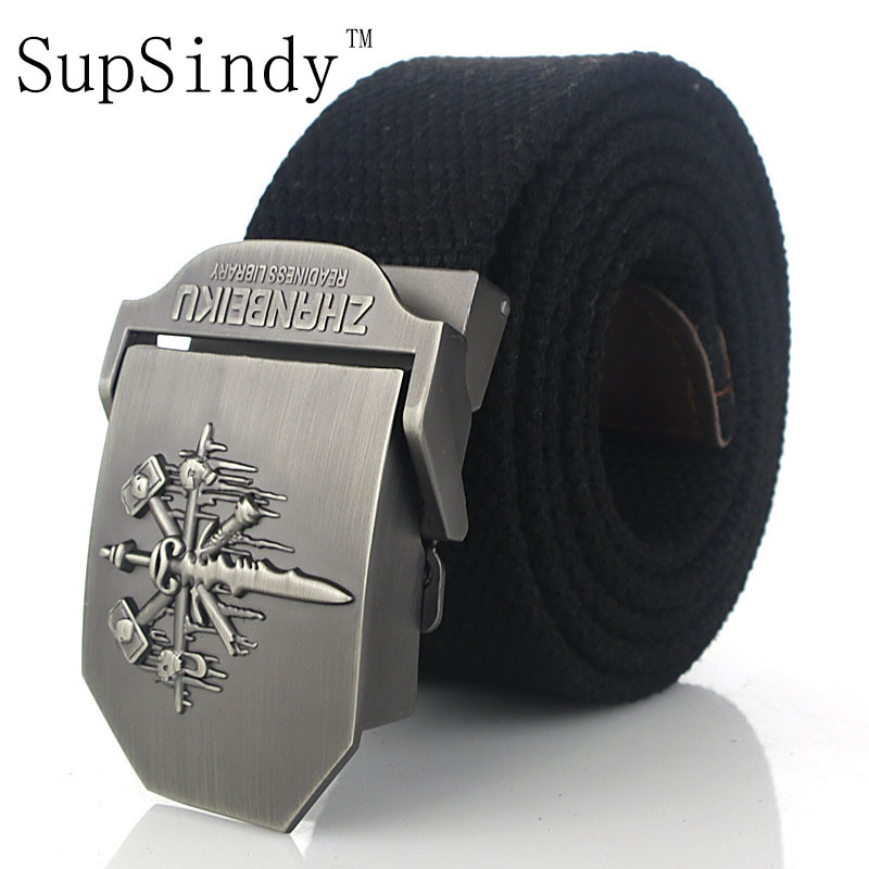 SupSindy muški platneni remen Skull Sword metalna kopča vojni remen Vojni taktički pojasevi za muškarce vrhunske kvalitete muški remen Vojno zeleni