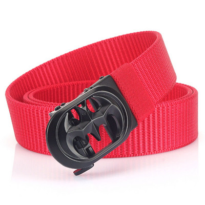 SupSindy Muški najlonski remen Luksuzni šišmiš Metalni platneni pojasevi s automatskom kopčom za žene Modni traperice Pojas Ležerni muški remen Crni