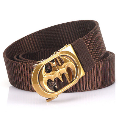 SupSindy Muški najlonski remen Luksuzni šišmiš Metalni platneni pojasevi s automatskom kopčom za žene Modni traperice Pojas Ležerni muški remen Crni