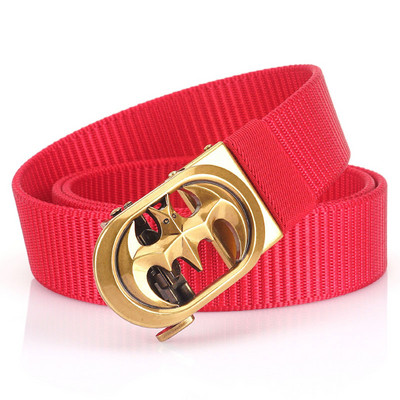 SupSindy Muški najlonski remen Luksuzni šišmiš Metalni platneni pojasevi s automatskom kopčom za žene Modni traperice Pojas Ležerni muški remen Crni