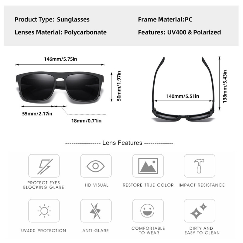 CLLOIO 2021, noi, ochelari de soare polarizați pentru bărbați, femei, umbre de sticlă de soare, drumeții, ochelari de șofat, ochelari de sport în aer liber UV400