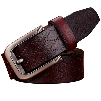 Modni geometrijski remeni od prave kože za muškarce Luksuzni muški remen s kopčom Kvalitetni drugi sloj Remen od goveđe kože muški Širina 3,8 cm