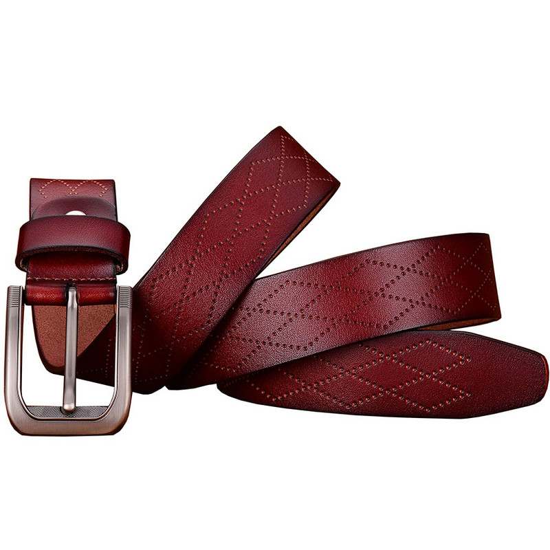 Modni geometrijski remeni od prave kože za muškarce Luksuzni muški remen s kopčom Kvalitetni drugi sloj Remen od goveđe kože muški Širina 3,8 cm