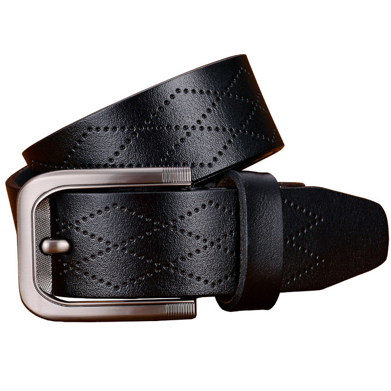 Modni geometrijski remeni od prave kože za muškarce Luksuzni muški remen s kopčom Kvalitetni drugi sloj Remen od goveđe kože muški Širina 3,8 cm