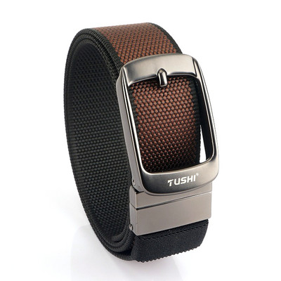 2022 Noua centură reversibilă din aliaj cu cataramă automată, robustă, din nailon real, pentru pantaloni pentru bărbați, 34 mm, brâu în două culori, centură pentru bărbați, drumeții