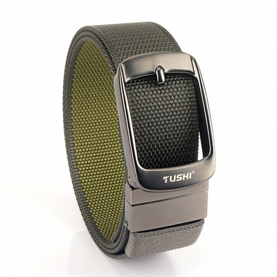 2022 Noua centură reversibilă din aliaj cu cataramă automată, robustă, din nailon real, pentru pantaloni pentru bărbați, 34 mm, brâu în două culori, centură pentru bărbați, drumeții