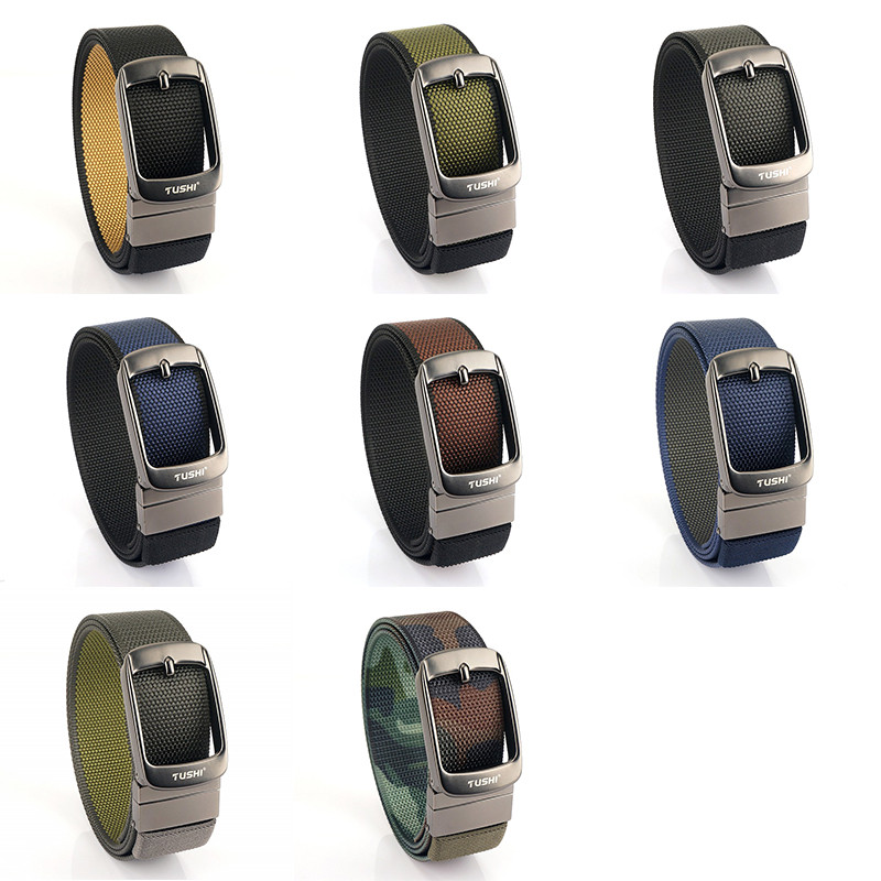 2022 Noua centură reversibilă din aliaj cu cataramă automată, robustă, din nailon real, pentru pantaloni pentru bărbați, 34 mm, brâu în două culori, centură pentru bărbați, drumeții