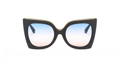 47253 Retro četvrtaste sunčane naočale s mačjim okom velikog okvira Ženske modne sjenila Uv400 Vintage naočale