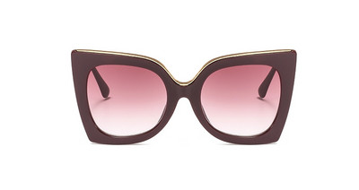 47253 Retro četvrtaste sunčane naočale s mačjim okom velikog okvira Ženske modne sjenila Uv400 Vintage naočale