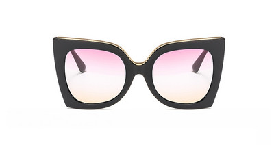 47253 Retro četvrtaste sunčane naočale s mačjim okom velikog okvira Ženske modne sjenila Uv400 Vintage naočale