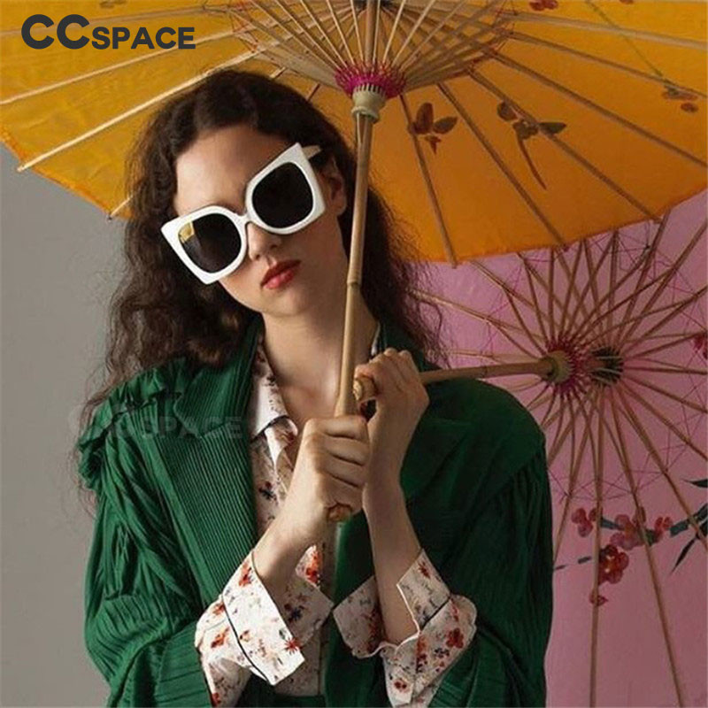 47253 Retro četvrtaste sunčane naočale s mačjim okom velikog okvira Ženske modne sjenila Uv400 Vintage naočale