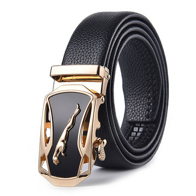 [FLMB]jednostavni muški remen od prave kože modni dizajner poslovni novi remen Jaguar uzorak ukrasna automatska kopča od legure