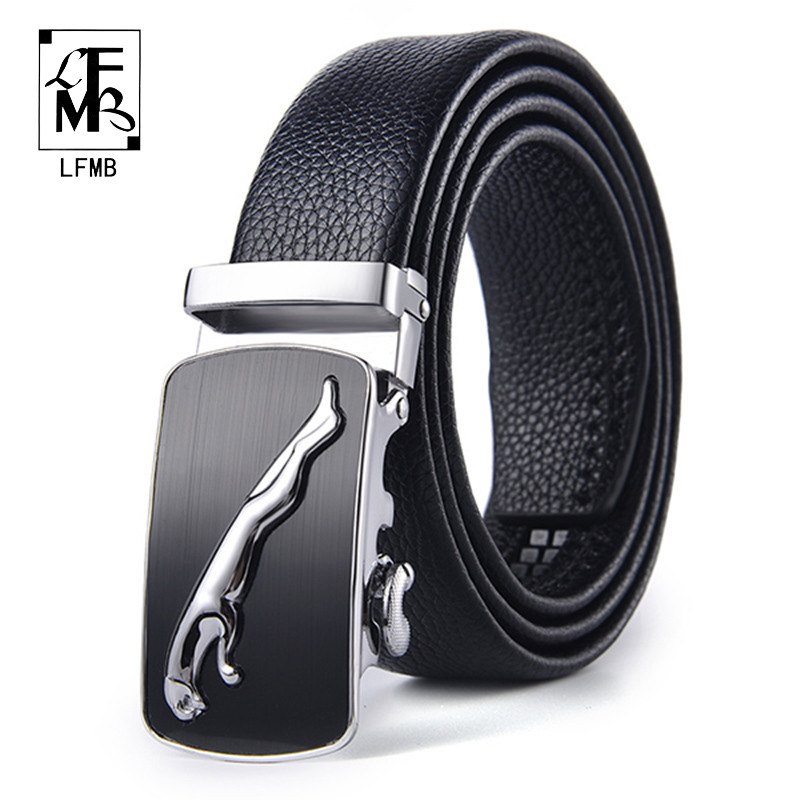 [FLMB]jednostavni muški remen od prave kože modni dizajner poslovni novi remen Jaguar uzorak ukrasna automatska kopča od legure