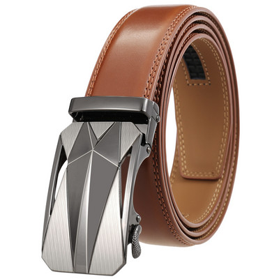 Marka pravi kožni remen za muškarce 2021. Luksuzni remen za traperice s automatskom kopčom Muški podesivi muški remeni s čegrtaljkom Pojas B383