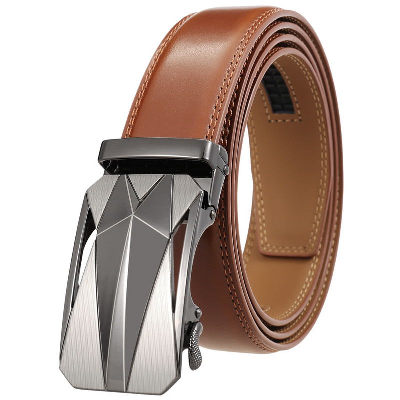 Marka pravi kožni remen za muškarce 2021. Luksuzni remen za traperice s automatskom kopčom Muški podesivi muški remeni s čegrtaljkom Pojas B383