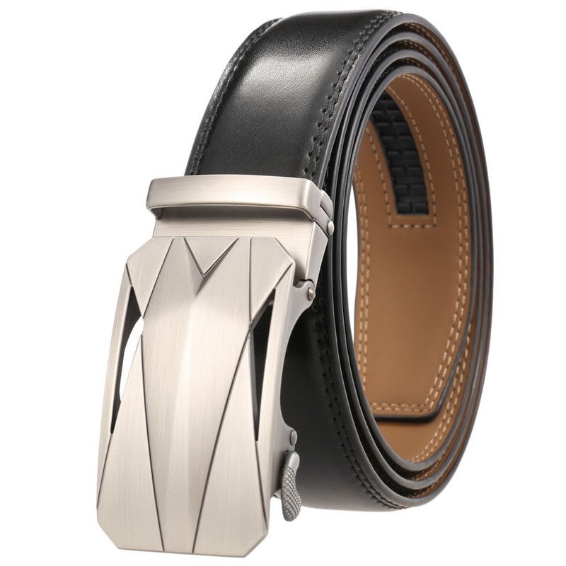 Marka pravi kožni remen za muškarce 2021. Luksuzni remen za traperice s automatskom kopčom Muški podesivi muški remeni s čegrtaljkom Pojas B383