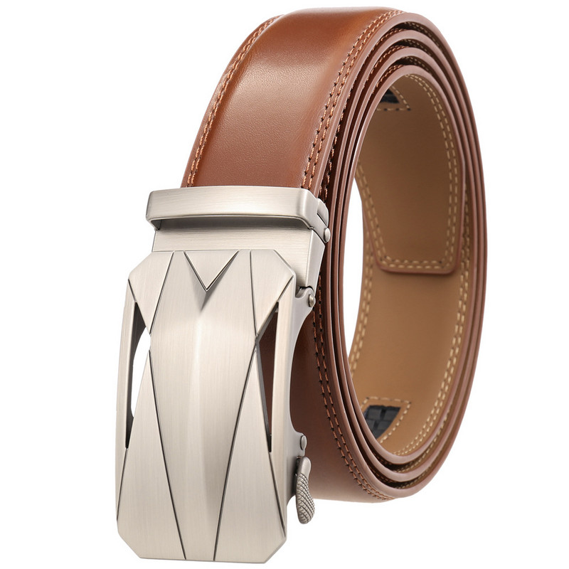 Marka pravi kožni remen za muškarce 2021. Luksuzni remen za traperice s automatskom kopčom Muški podesivi muški remeni s čegrtaljkom Pojas B383