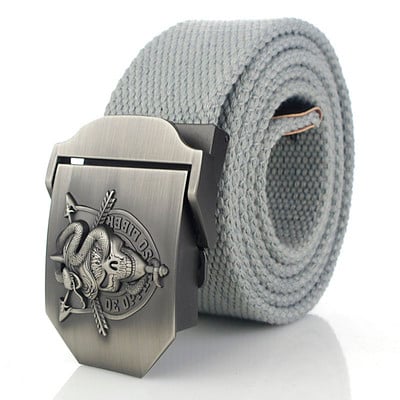 BOKADIAO Muški i ženski vojni platneni remen luksuzna cobra lubanja metalna kopča jeans remen Vojni taktički remeni za muški remen oko struka