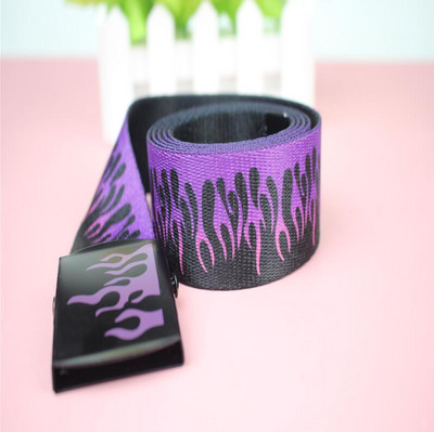 Kreativni remeni s printom plamena za muškarce/žene, modni najlonski remen s metalnom kopčom, visokokvalitetni remeni, muški luksuzni ležerni remeni, pojas