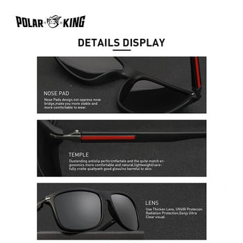 Polarking Design Чисто нови поляризирани слънчеви очила Мъжки модни тенденции Аксесоар Мъжки очила Слънчеви очила Oculos Gafas PL457