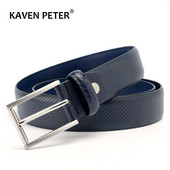 Curele de lux din piele naturală pentru bărbați centură pantaloni centură curea cu dungi pentru bărbați 3,5 cm centură negru albastru închis maro închis Ceinture homme