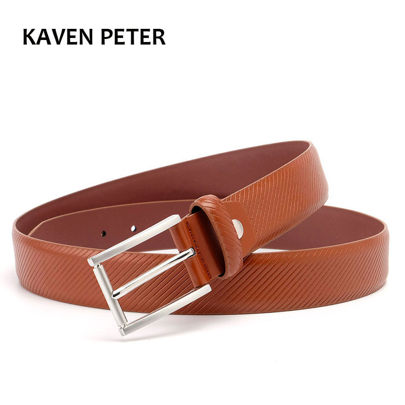 Curele de lux din piele naturală pentru bărbați centură pantaloni centură curea cu dungi pentru bărbați 3,5 cm centură negru albastru închis maro închis Ceinture homme