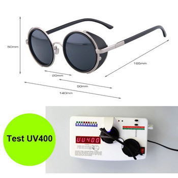 SHAUNA Винтидж дамски стиймпънк ретро покритие Мъжки кръгли слънчеви очила Маркови дизайнерски пънк слънчеви очила UV400