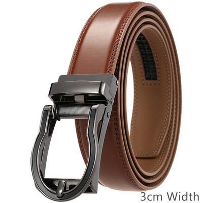 Plyesxale Muški remen od kravlje kože širine 3 cm, modni izdubljeni dizajnerski remen od legure cinka s automatskom kopčom Muški remen Poslovni remeni B911