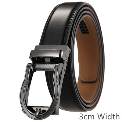 Plyesxale Muški remen od kravlje kože širine 3 cm, modni izdubljeni dizajnerski remen od legure cinka s automatskom kopčom Muški remen Poslovni remeni B911