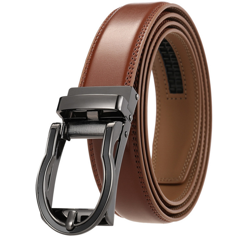 Plyesxale Muški remen od kravlje kože širine 3 cm, modni izdubljeni dizajnerski remen od legure cinka s automatskom kopčom Muški remen Poslovni remeni B911