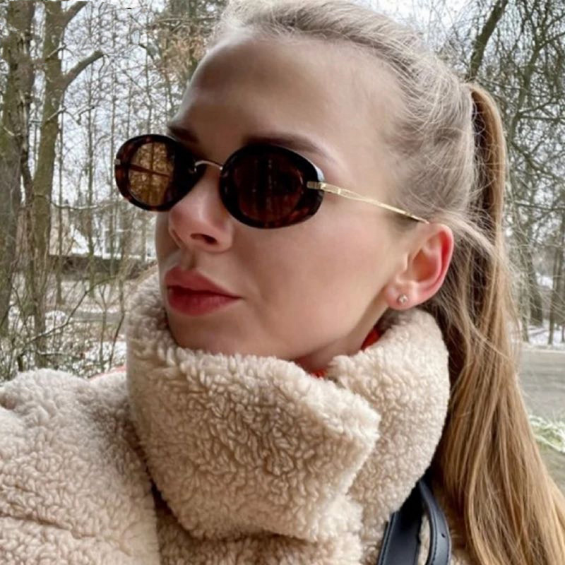 Retro ovalne punk ženske sunčane naočale muške sunčane naočale debeli okvir UV zaštitne naočale UV400 60349