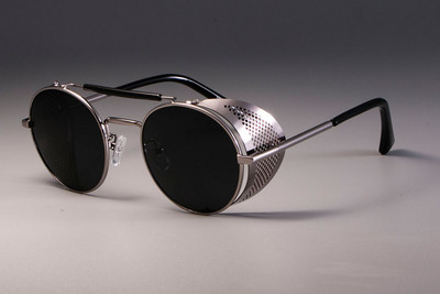 zml14 Retro apvalūs metaliniai akiniai nuo saulės Steampunk Vyrai Moterims Prekės ženklo dizainerio akiniai Oculos De Sol Shades Apsauga nuo UV spindulių