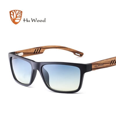 HU WOOD Brand Design Zebra Wood sunčane naočale za muškarce Modne sportske sunčane naočale s gradijentom boja za vožnju, ribolov, zrcalne leće GR8016
