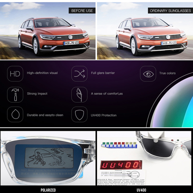 DUBERY Futósport Polarizált Napszemüveg Férfi Könnyű PC Szemüvegkeret Vezetés Éjszakai látás Napszemüveg Férfi UV400 KD167