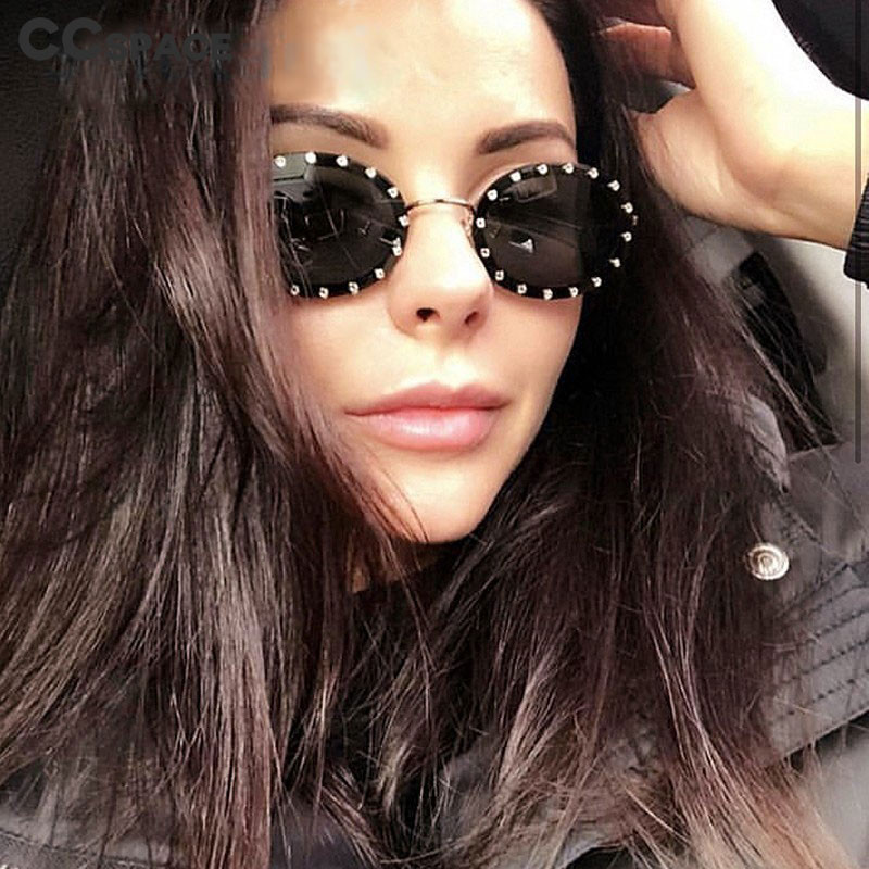 46127 Teemant-ovaalsed väikese raamiga luksuslikud päikeseprillid meeste naiste moevarjud UV400 vanad prillid