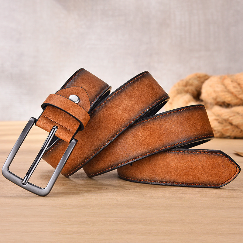 2020, curea din piele la modă, pentru bărbați, brand celebru, designer de lux, blugi maro cowboy, centură în talie cu găuri Pasek, transport gratuit