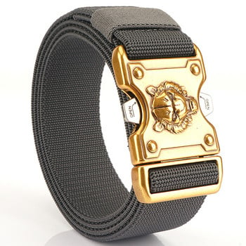 SupSindy Military Army Men Belt Stretch Elastic Nylon Tactical Belt Gold Tiger Alloy Buckle Canvas Training Waistband Мъжка каишка