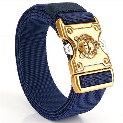 SupSindy Vojni vojni muški remen Rastezljivi elastični najlonski taktički remen Zlatni tigar, kopča od legure platna, remen za treniranje, muški remen