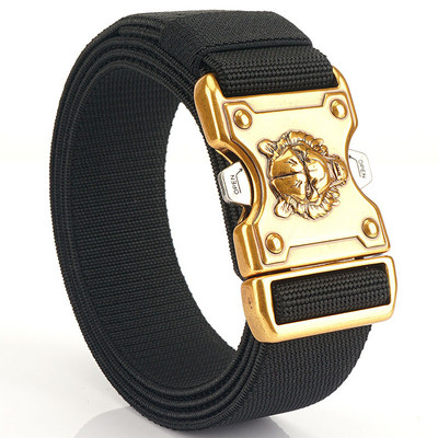 SupSindy Vojni vojni muški remen Rastezljivi elastični najlonski taktički remen Zlatni tigar, kopča od legure platna, remen za treniranje, muški remen
