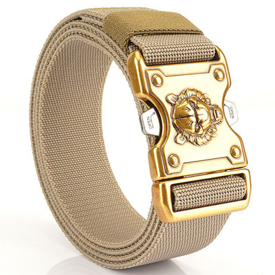 SupSindy Vojni vojni muški remen Rastezljivi elastični najlonski taktički remen Zlatni tigar, kopča od legure platna, remen za treniranje, muški remen