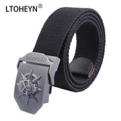 2021 m. Naujas vyrų karinis drobinis diržas, skeletas, kaukolės lydinio diržo sagtis, populiarus pankiškas diržas