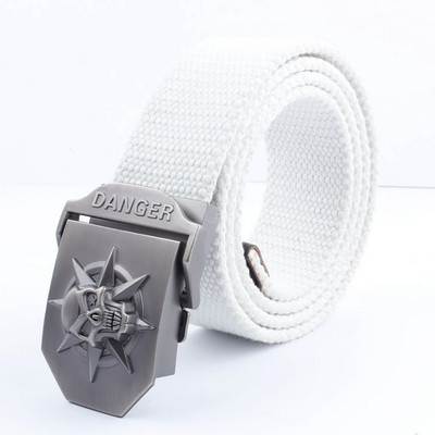 2021 m. Naujas vyrų karinis drobinis diržas, skeletas, kaukolės lydinio diržo sagtis, populiarus pankiškas diržas